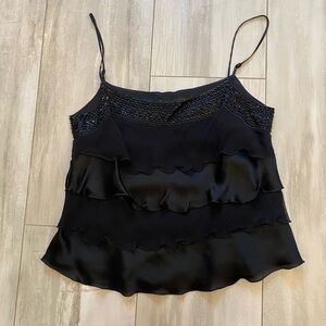 Black Tiered Vintage Limited top with Sparkles and Spaghetti straps, size small